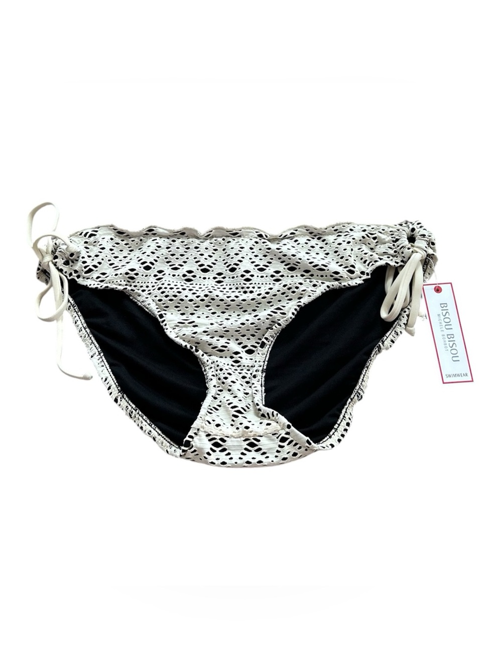 🆕Bisou Bisou White Bikini Bottoms with Contrast Trim